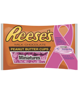 Pink Reese's Peanut Butter Cup Miniatures Packaging